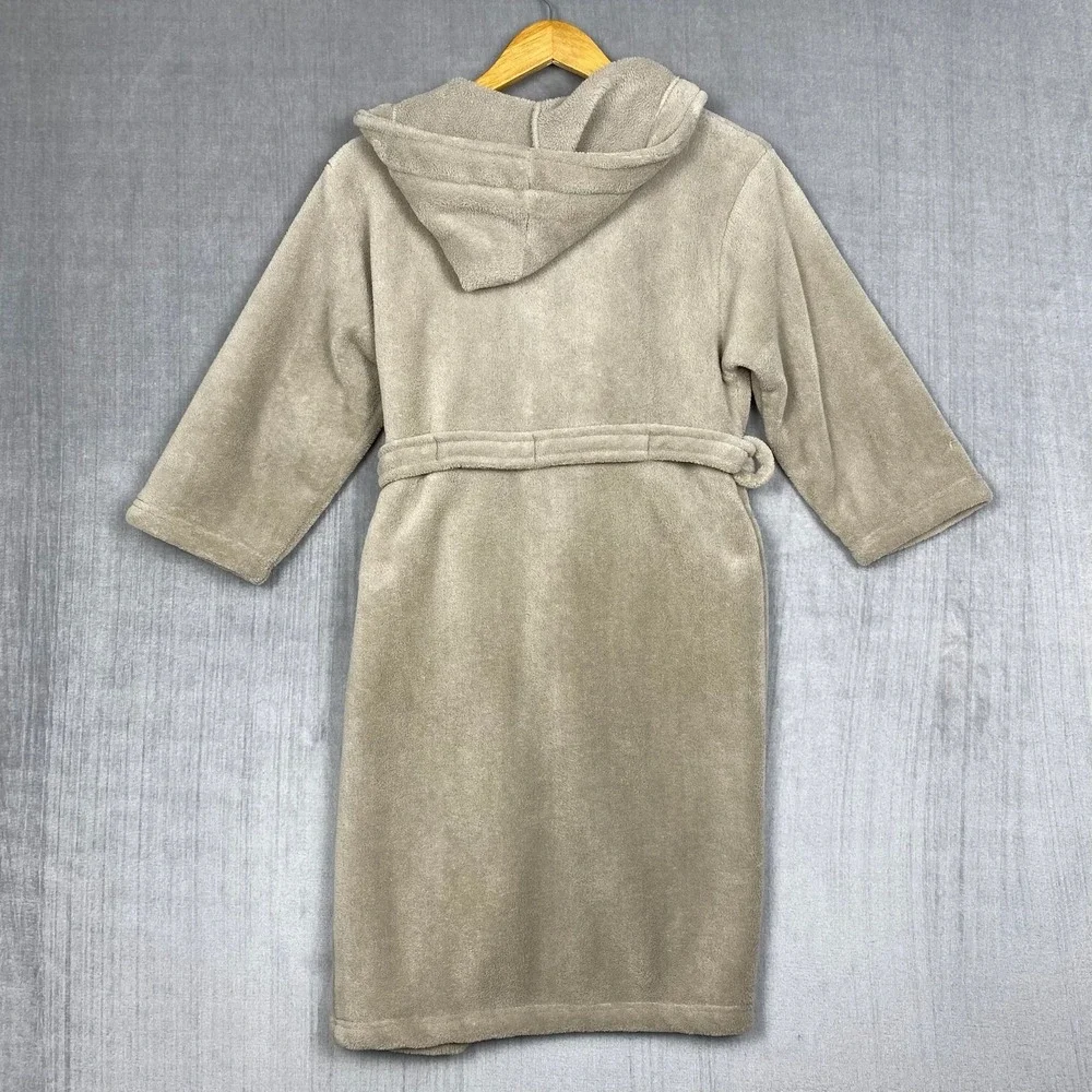 Restoration Hardware Bathrobe Kids 6-7 Years Plush Fleece Belted‎ Hooded Pockets